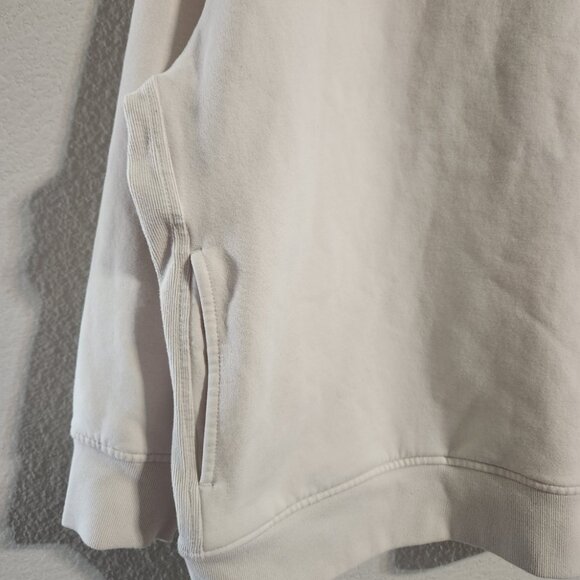 Athleta Forever Fleece 1/4 Zip Sweatshirt Bone Color size XL - Picture 6 of 11